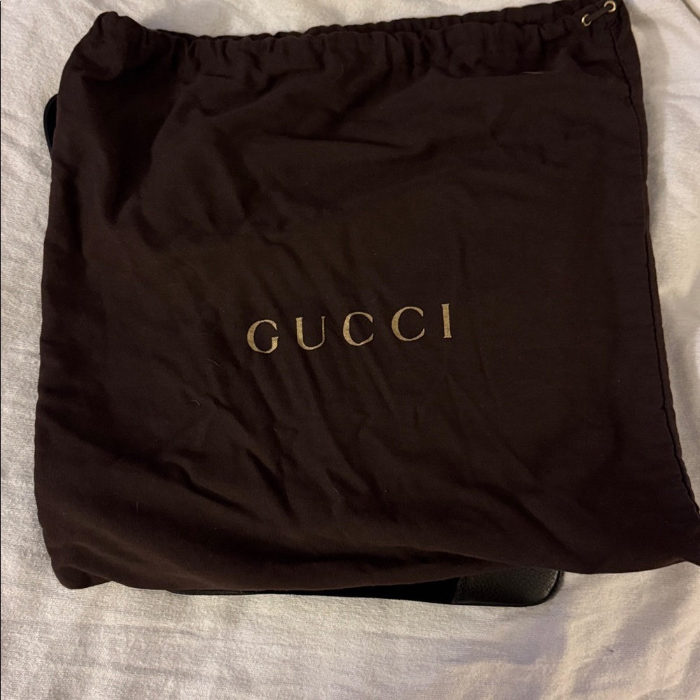Gucci Black Suede & Leather Crossbody Bag - Picture 4 of 6